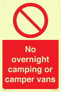 No overnight camping or camper vans